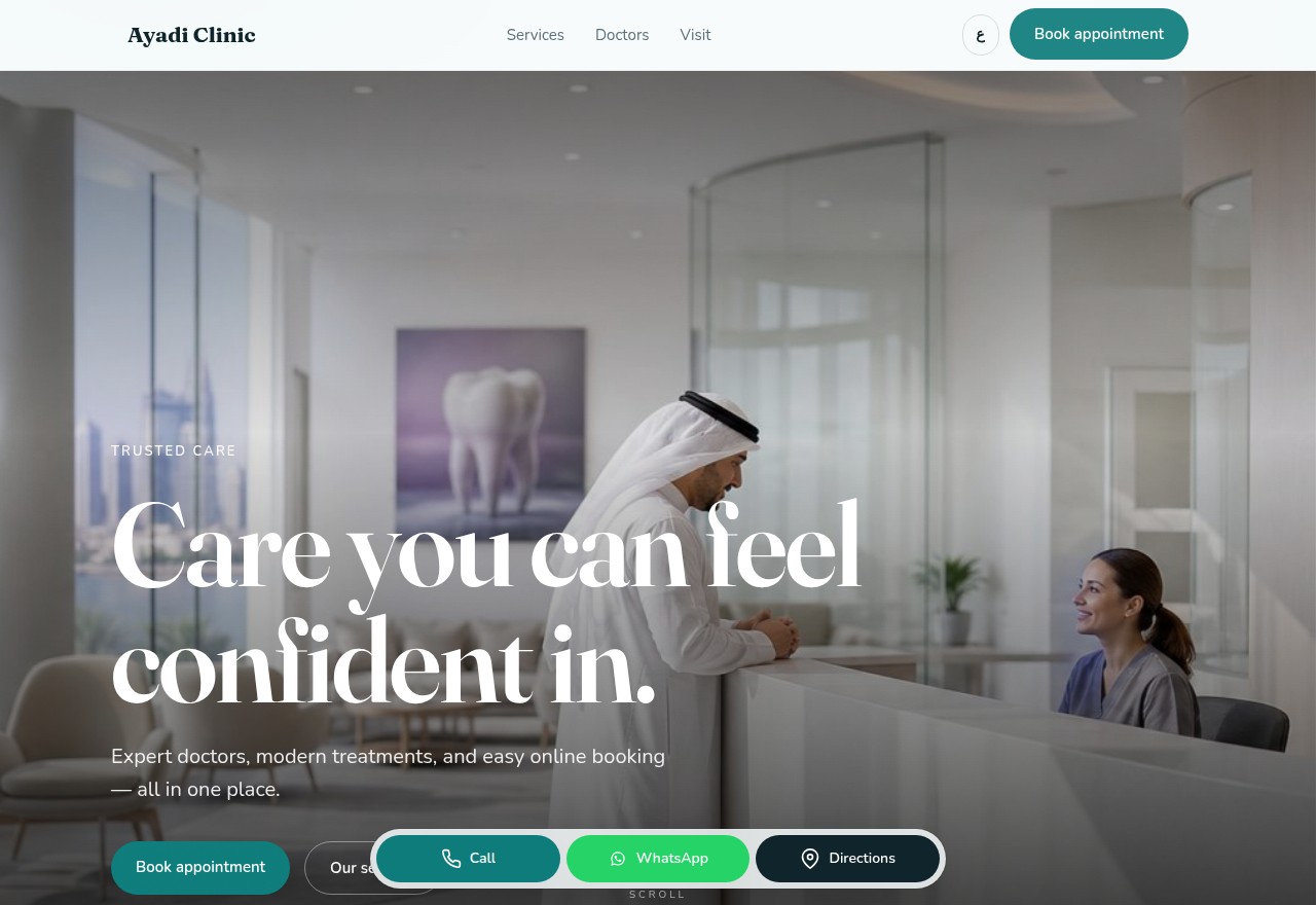 Ayadi Clinic — Clinic website built by Ajeeb